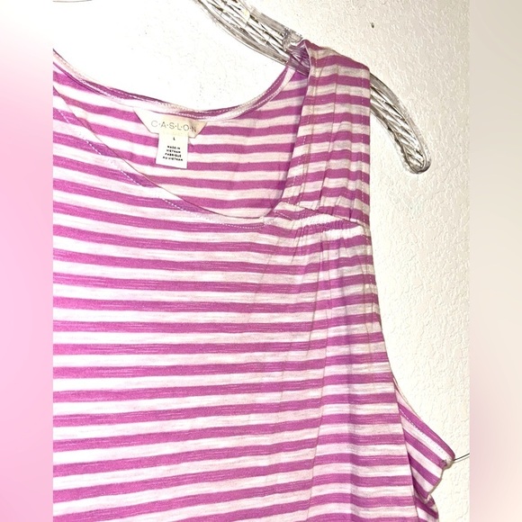 Caslon Striped Tank Top Size Large - Picture 4 of 5